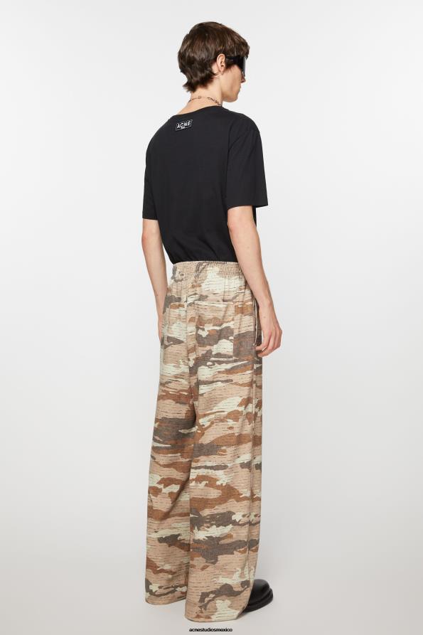 Acne Studios vestir marrón cacao 0T4HT1048 pantalones deportivos estampados