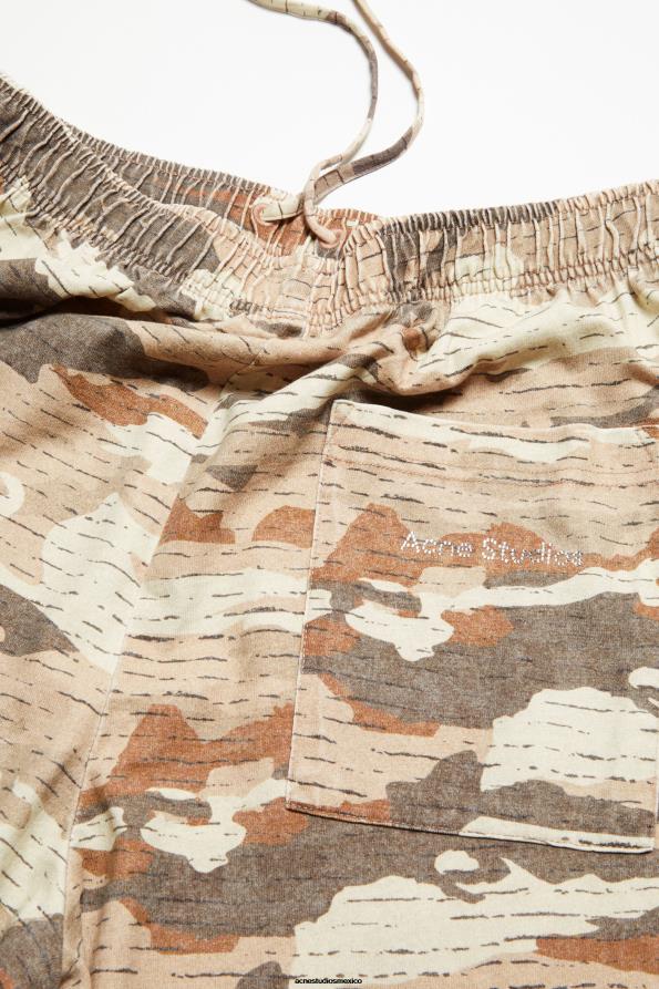 Acne Studios vestir marrón cacao 0T4HT1048 pantalones deportivos estampados