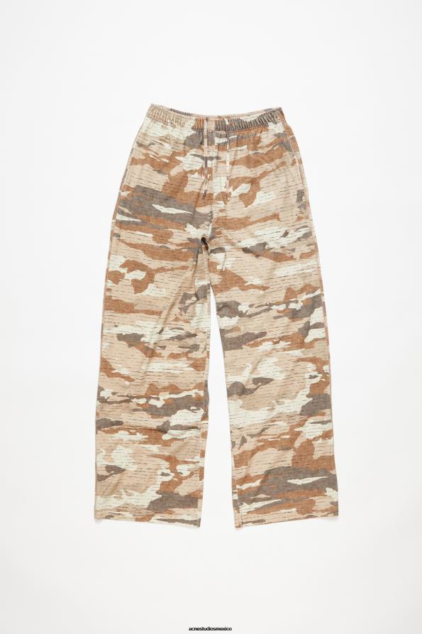 Acne Studios vestir marrón cacao 0T4HT1048 pantalones deportivos estampados