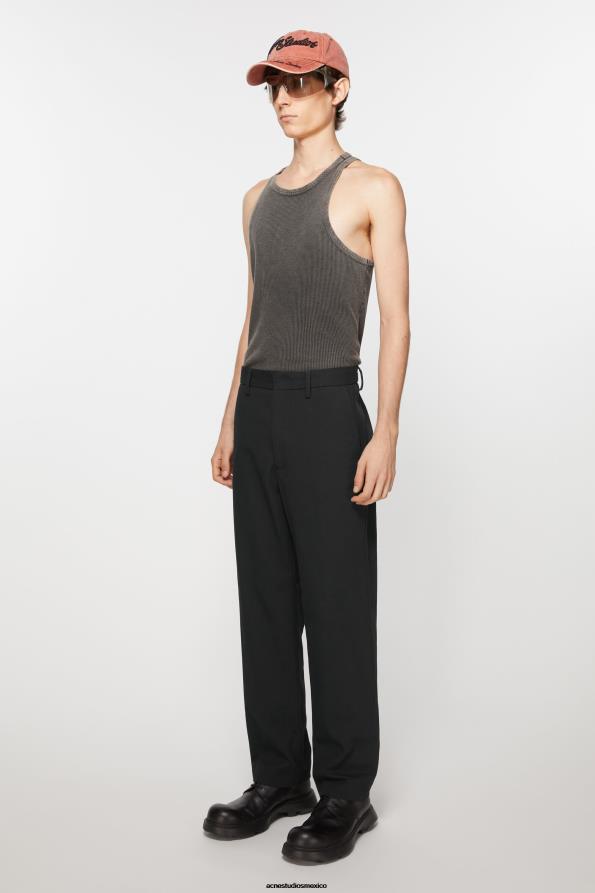 Acne Studios vestir negro 0T4HT1033 pantalones de sarga en mezcla de algodón