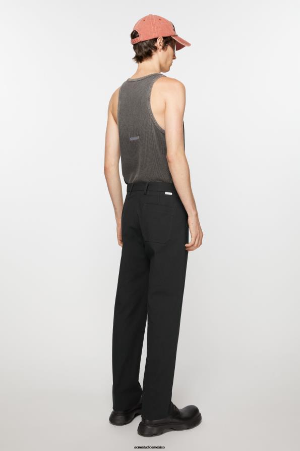 Acne Studios vestir negro 0T4HT1033 pantalones de sarga en mezcla de algodón