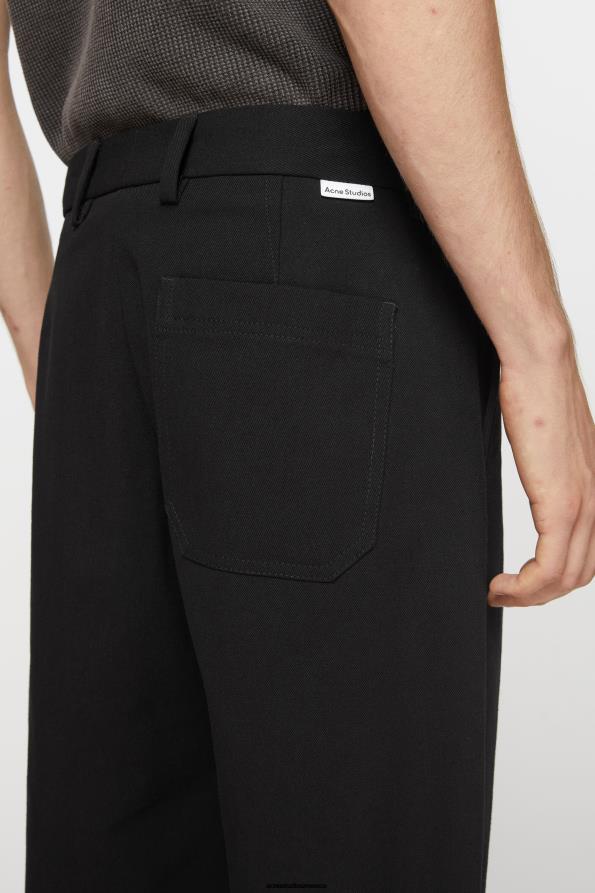 Acne Studios vestir negro 0T4HT1033 pantalones de sarga en mezcla de algodón