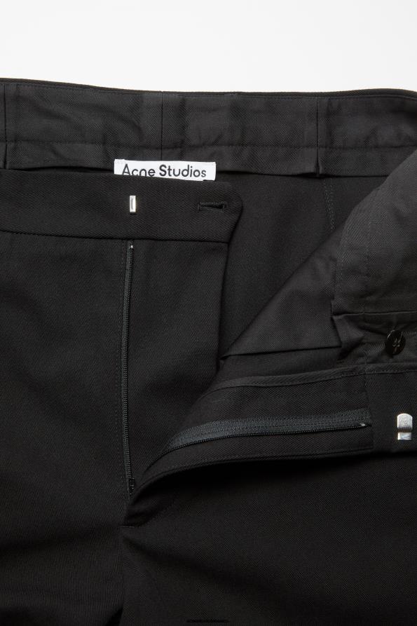 Acne Studios vestir negro 0T4HT1033 pantalones de sarga en mezcla de algodón