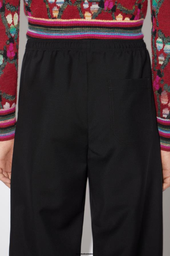 Acne Studios vestir negro 0T4HT1189 pantalones de traje holgados