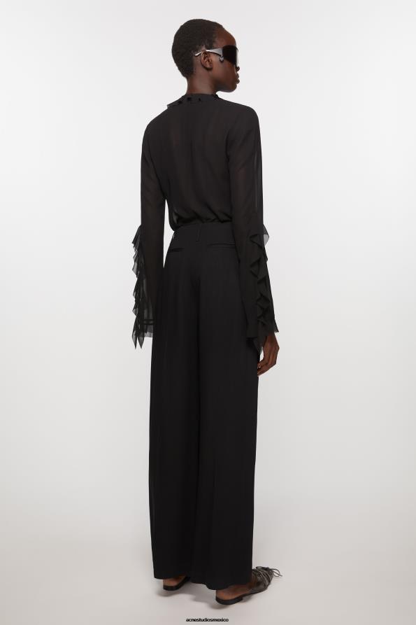 Acne Studios vestir negro 0T4HT302 pantalones de vestir en mezcla de lana