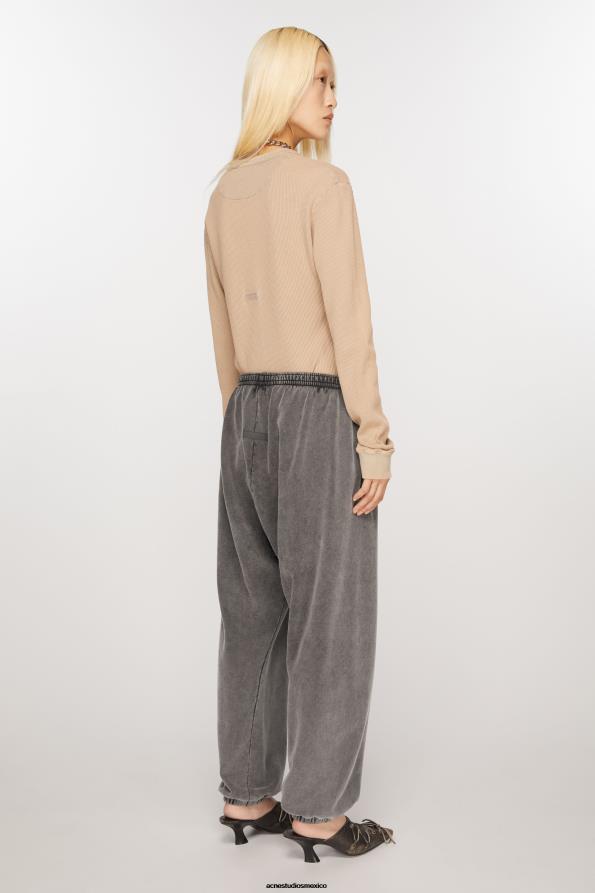 Acne Studios vestir negro descolorido 0T4HT301 pantalones de chándal de algodón