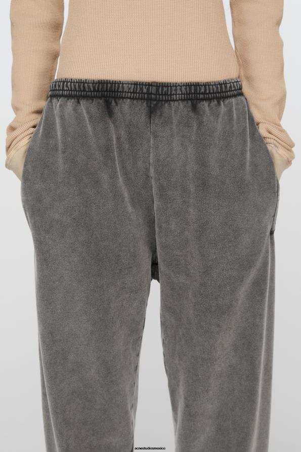 Acne Studios vestir negro descolorido 0T4HT301 pantalones de chándal de algodón