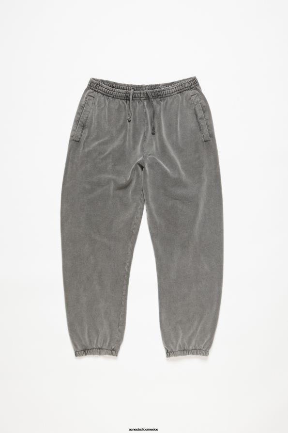 Acne Studios vestir negro descolorido 0T4HT301 pantalones de chándal de algodón