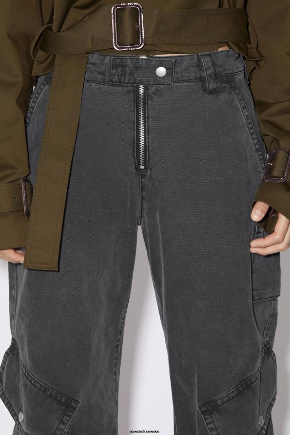 Acne Studios vestir negro lavado 0T4HT323 pantalones cargo