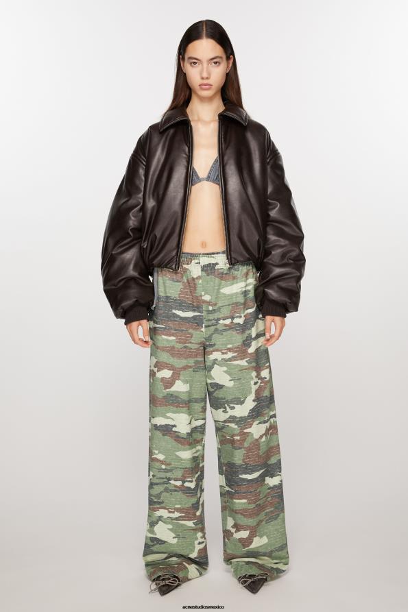 Acne Studios vestir verde caqui 0T4HT292 pantalones deportivos estampados