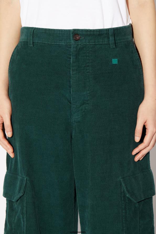 Acne Studios vestir verde noche 0T4HT313 pantalones cargo de pana unisex