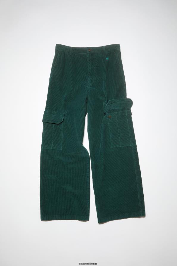 Acne Studios vestir verde noche 0T4HT313 pantalones cargo de pana unisex