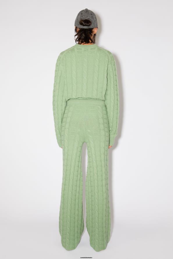 Acne Studios vestir verde salvia 0T4HT316 pantalones de lana de ochos unisex
