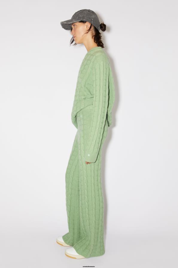 Acne Studios vestir verde salvia 0T4HT316 pantalones de lana de ochos unisex