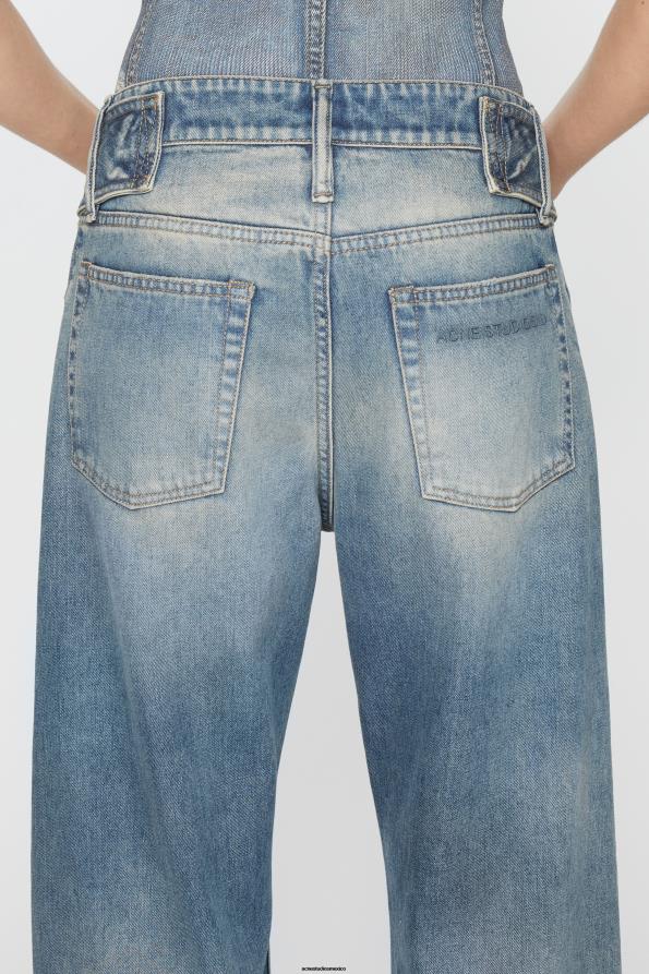 Acne Studios vestir azul medio 0T4HT290 Vaqueros con cinturón - Corte holgado