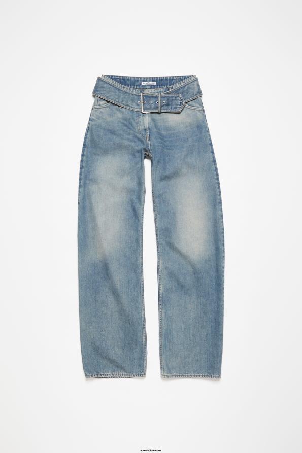 Acne Studios vestir azul medio 0T4HT290 Vaqueros con cinturón - Corte holgado
