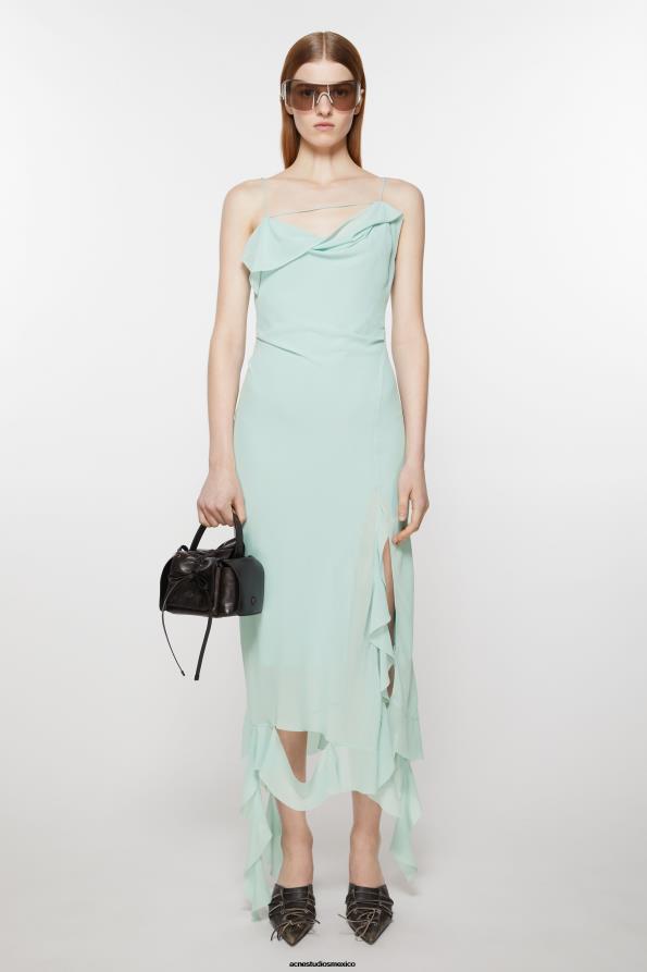 Acne Studios vestir Azul caribeño 0T4HT277 vestido con tirantes y volantes