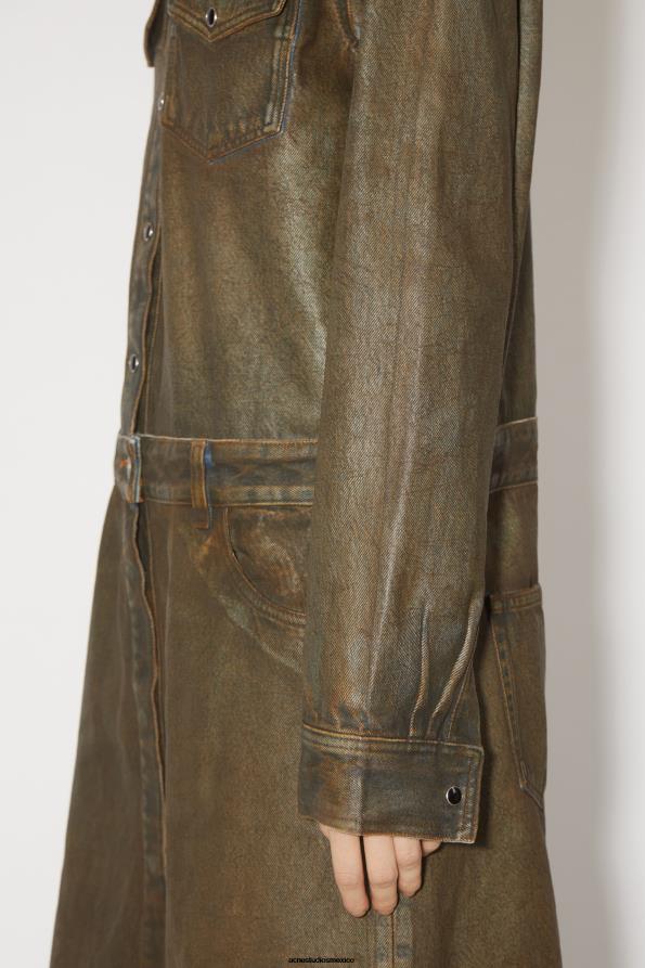 Acne Studios vestir azul/beige 0T4HT284 vestido de Denim