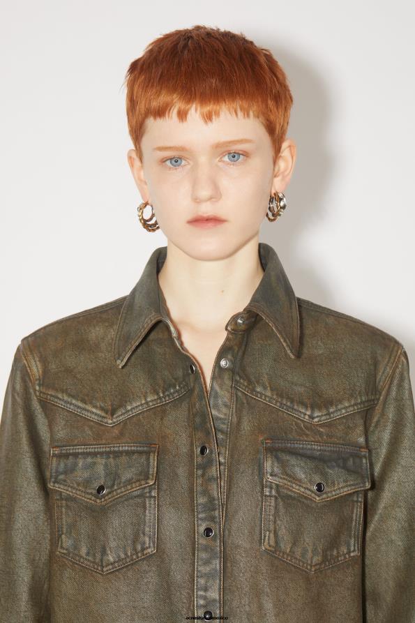 Acne Studios vestir azul/beige 0T4HT284 vestido de Denim