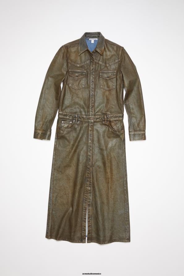 Acne Studios vestir azul/beige 0T4HT284 vestido de Denim