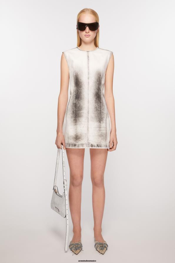 Acne Studios vestir blanco negro 0T4HT255 vestido de Denim