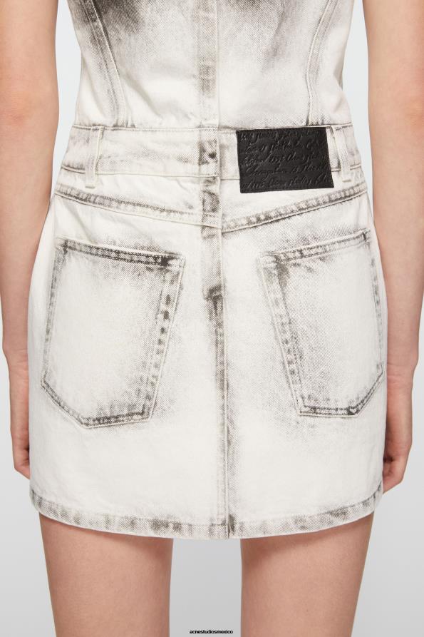 Acne Studios vestir blanco negro 0T4HT255 vestido de Denim
