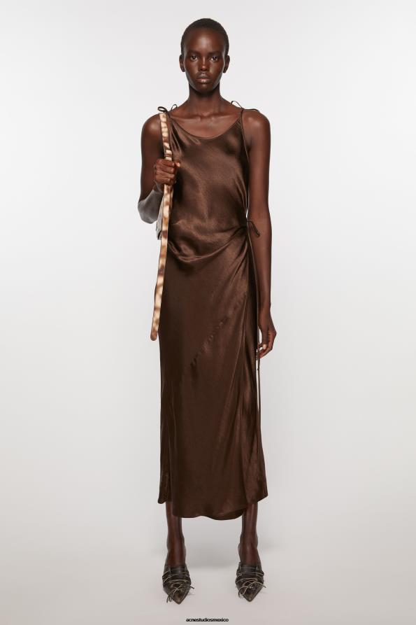 Acne Studios vestir chocolate Cafe 0T4HT379 vestido de raso