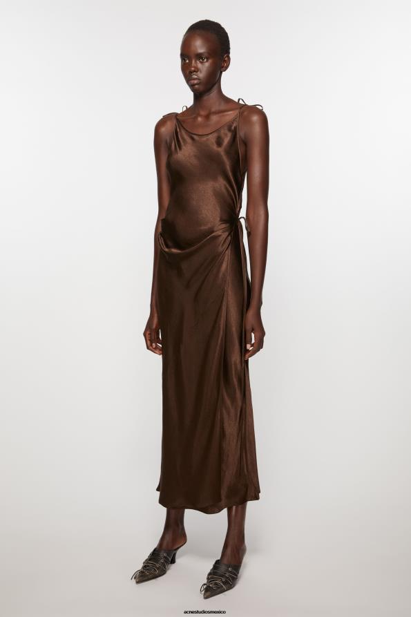 Acne Studios vestir chocolate Cafe 0T4HT379 vestido de raso