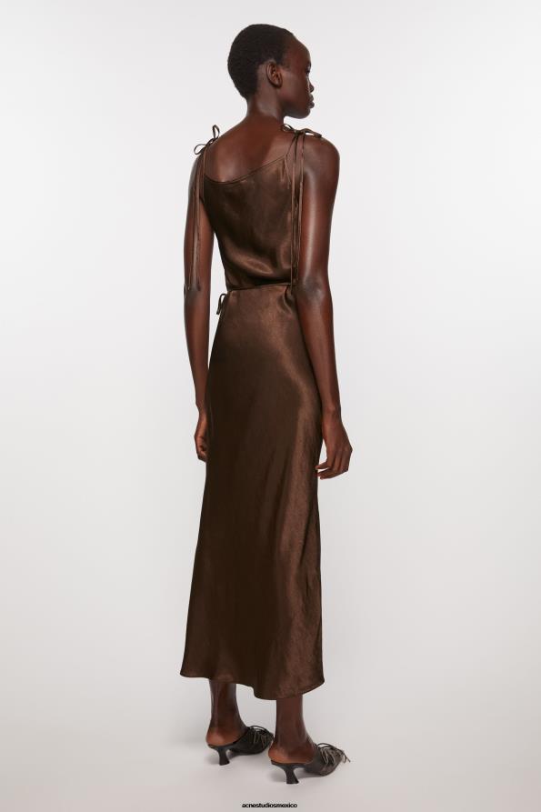 Acne Studios vestir chocolate Cafe 0T4HT379 vestido de raso