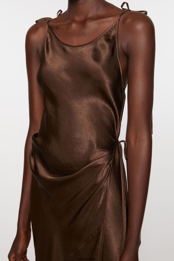 Acne Studios vestir chocolate Cafe 0T4HT379 vestido de raso