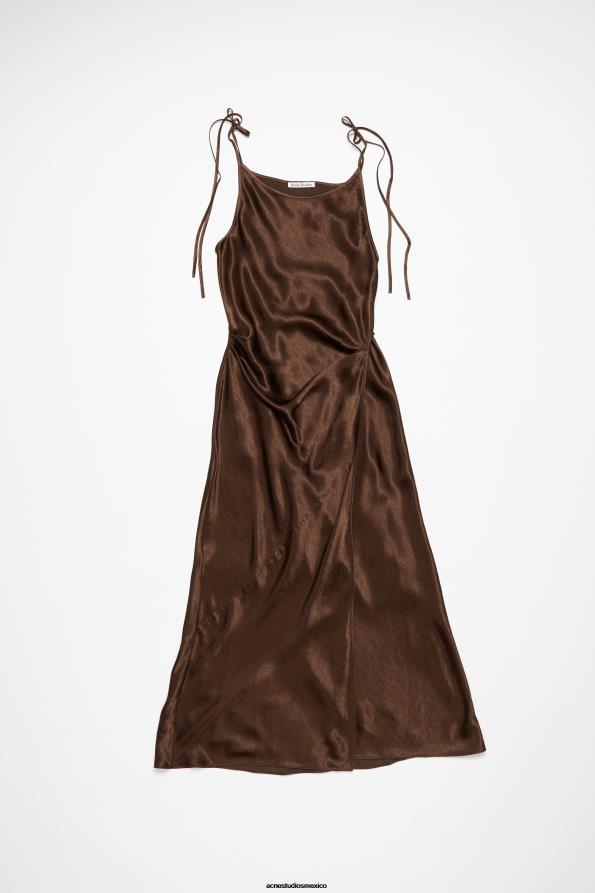 Acne Studios vestir chocolate Cafe 0T4HT379 vestido de raso