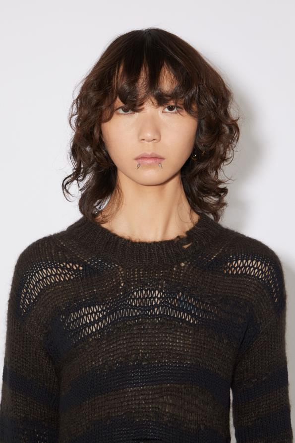 Acne Studios vestir gris carbón cálido/negro 0T4HT269 vestido de mezcla de mohair