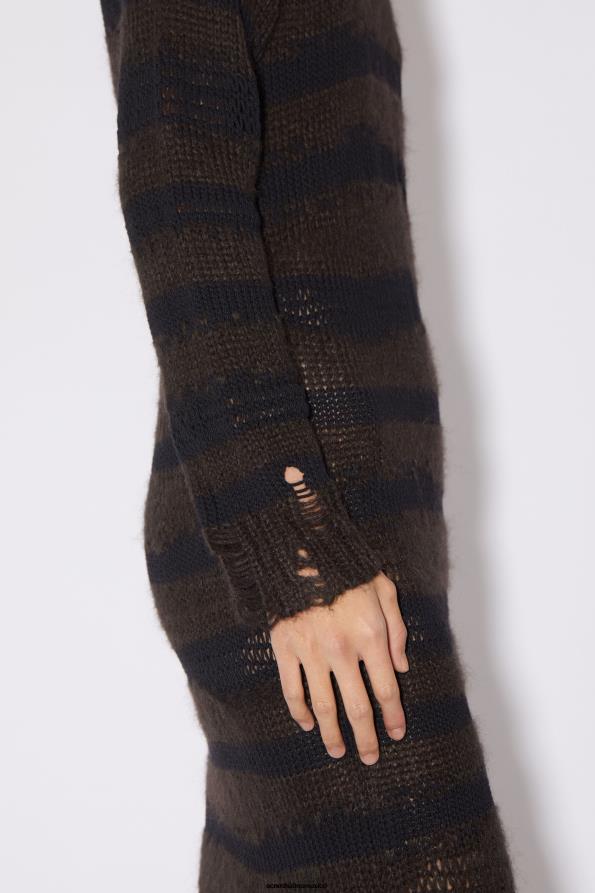 Acne Studios vestir gris carbón cálido/negro 0T4HT269 vestido de mezcla de mohair