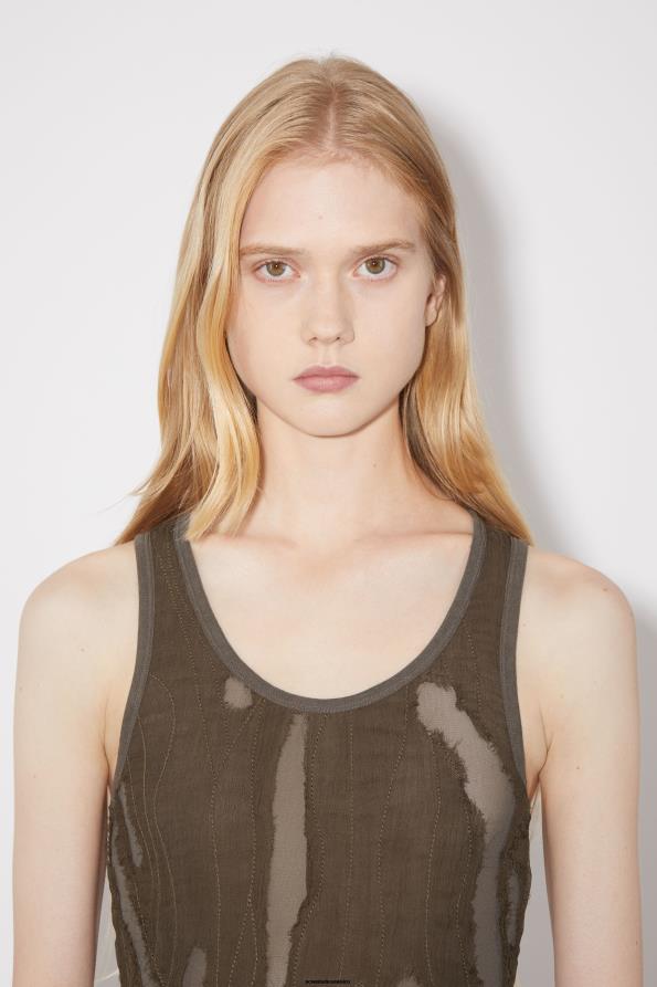 Acne Studios vestir marrón 0T4HT278 desfile de vestidos sin mangas