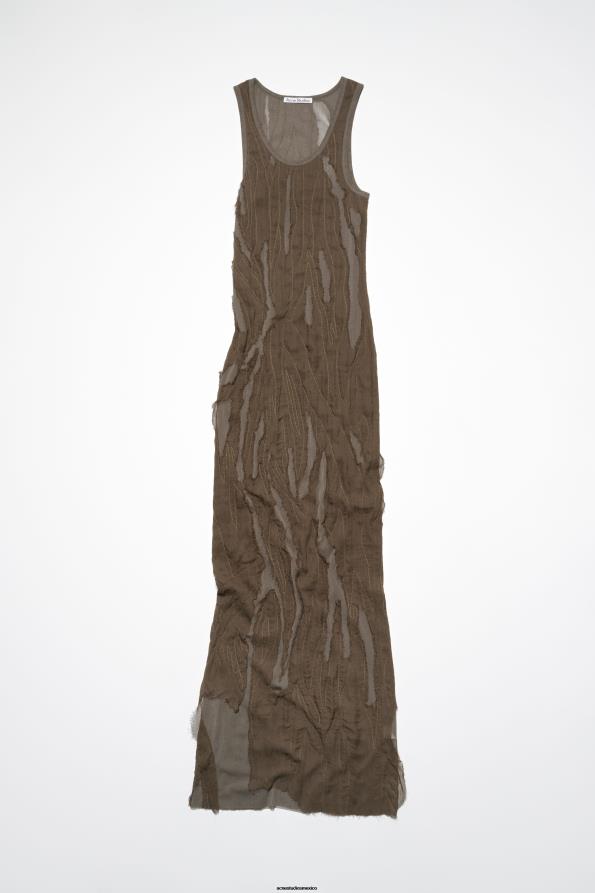 Acne Studios vestir marrón 0T4HT278 desfile de vestidos sin mangas