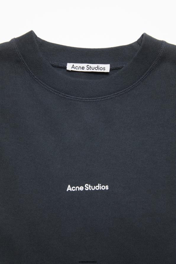 Acne Studios vestir negro 0T4HT267 vestido tipo camiseta con logo