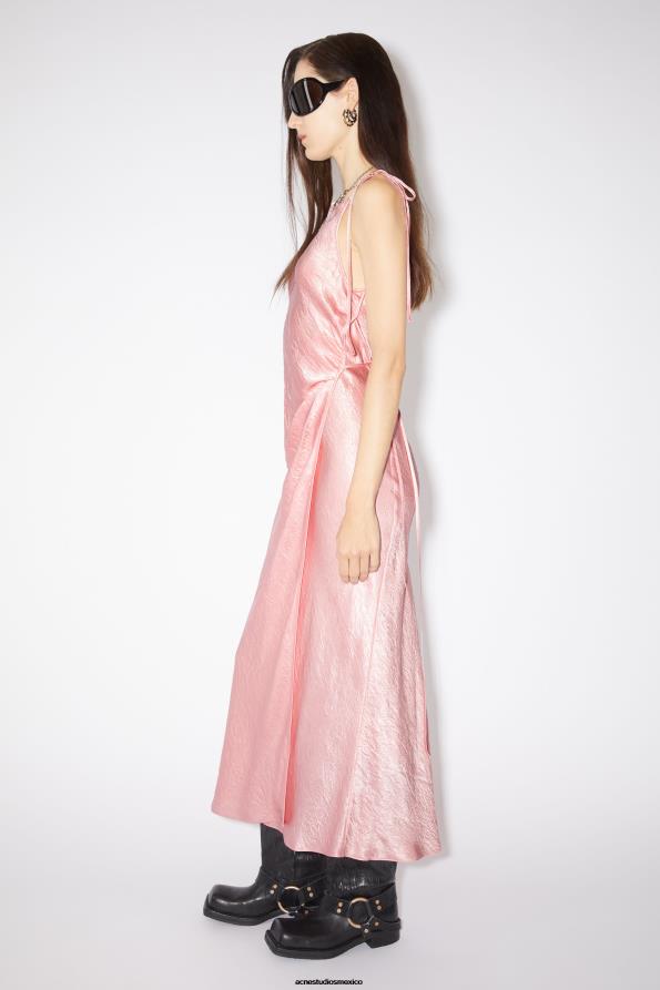Acne Studios vestir rosa fresco 0T4HT280 vestido de satén con corte al bies