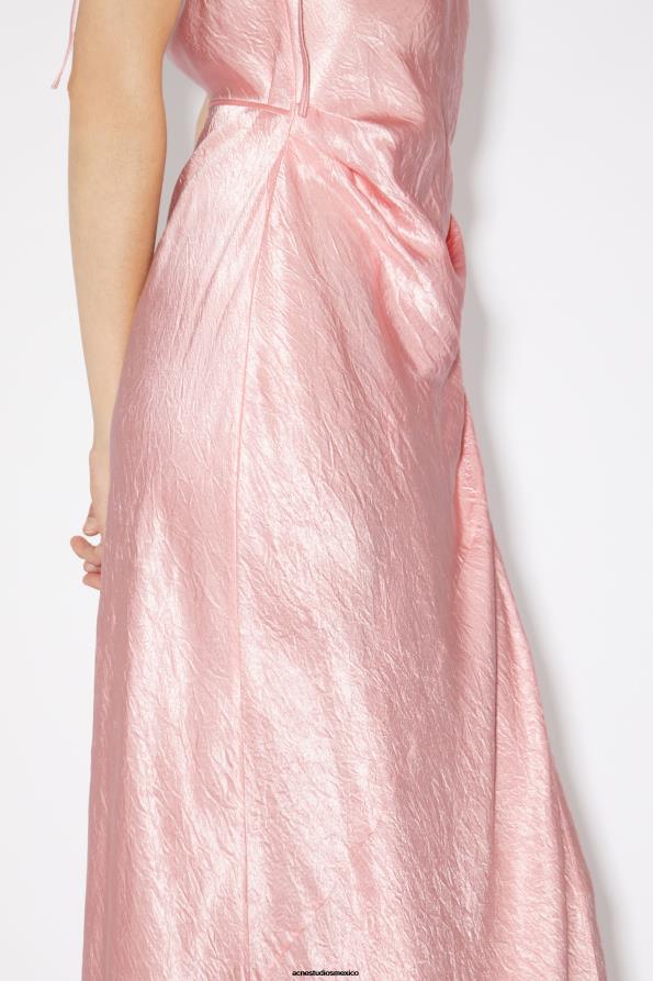 Acne Studios vestir rosa fresco 0T4HT280 vestido de satén con corte al bies