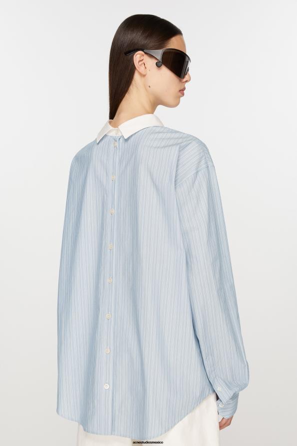 Acne Studios vestir azul blanco 0T4HT170 camisa a rayas
