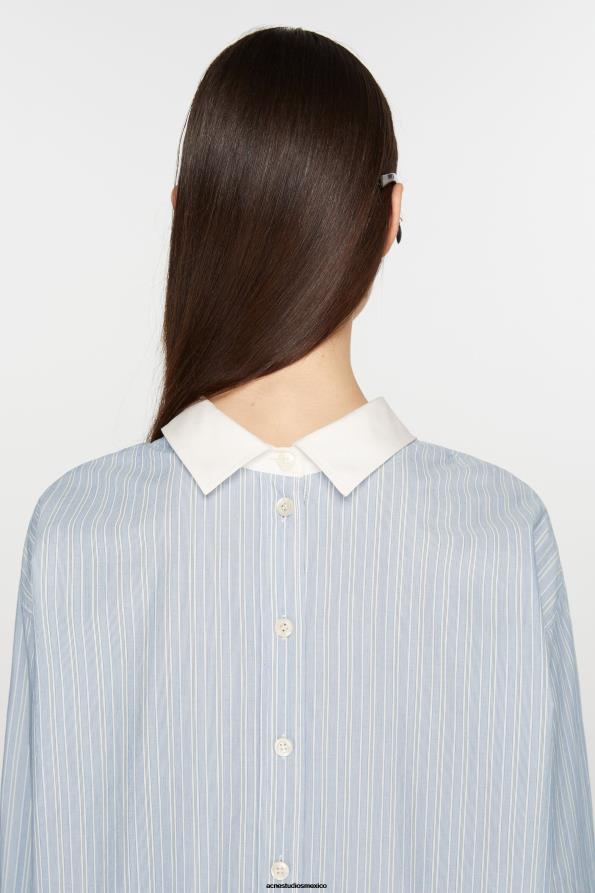 Acne Studios vestir azul blanco 0T4HT170 camisa a rayas