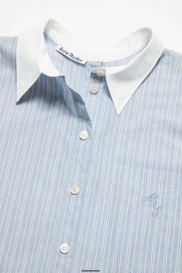 Acne Studios vestir azul blanco 0T4HT170 camisa a rayas
