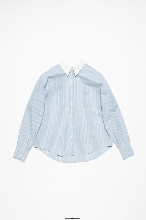 Acne Studios vestir azul blanco 0T4HT170 camisa a rayas