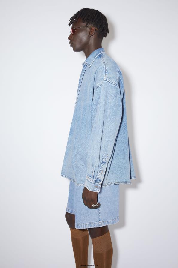 Acne Studios vestir azul índigo 0T4HT1175 camisa vaquera con botones