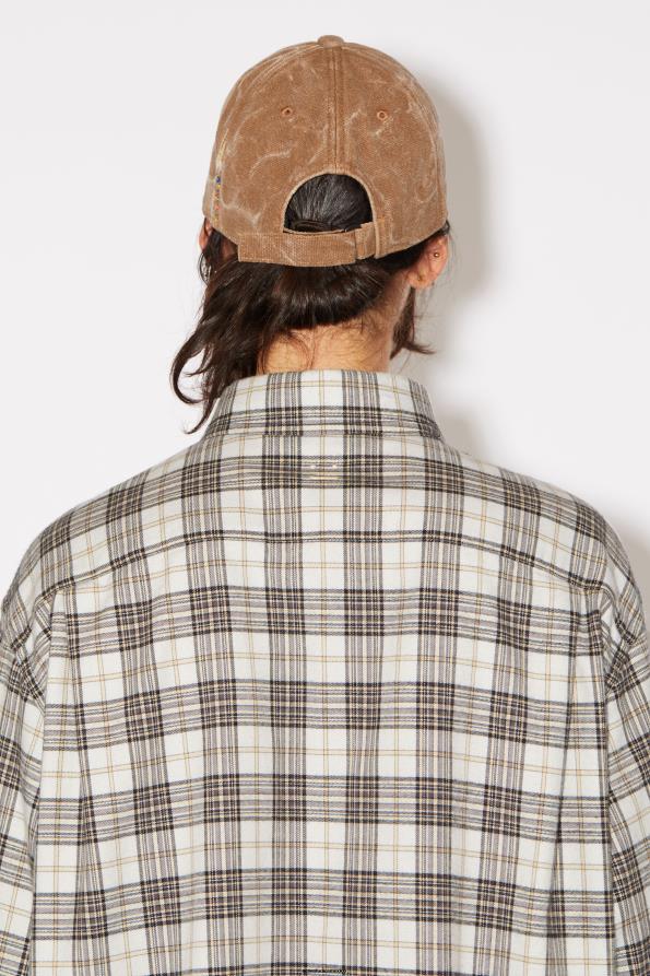 Acne Studios vestir blanco negro 0T4HT180 camisa de franela a cuadros con botones unisex