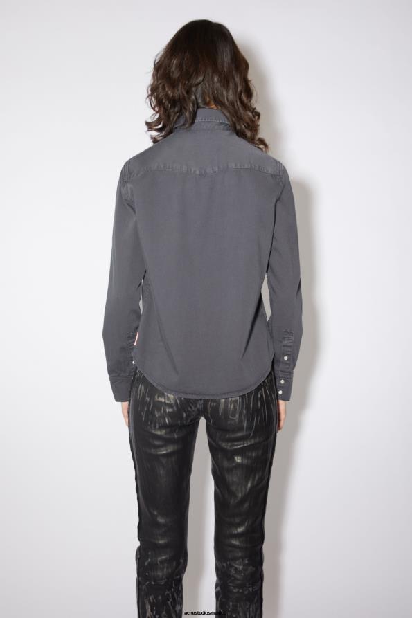 Acne Studios vestir gris oscuro 0T4HT183 camisa vaquera con botones