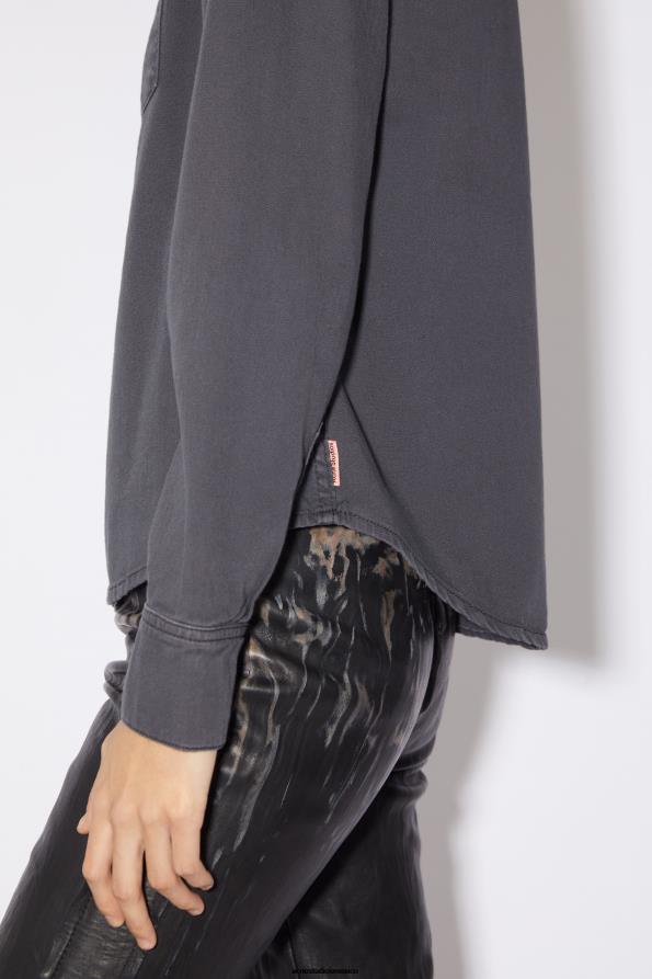 Acne Studios vestir gris oscuro 0T4HT183 camisa vaquera con botones