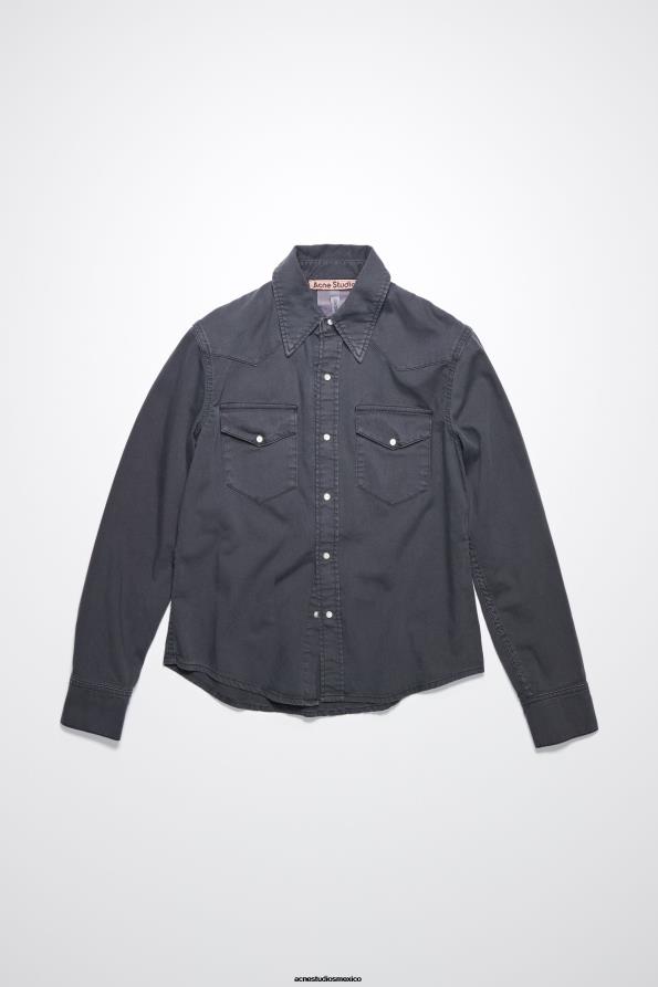 Acne Studios vestir gris oscuro 0T4HT183 camisa vaquera con botones