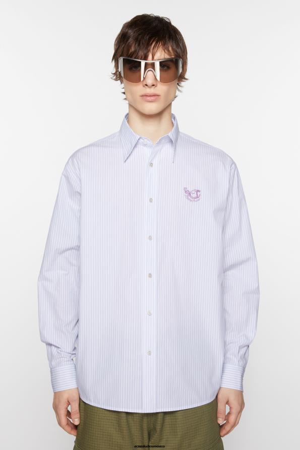 Acne Studios vestir lila/blanco 0T4HT1117 abotonar la camisa