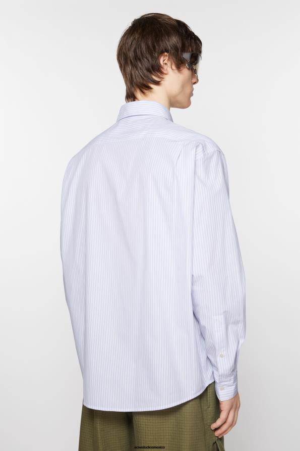 Acne Studios vestir lila/blanco 0T4HT1117 abotonar la camisa