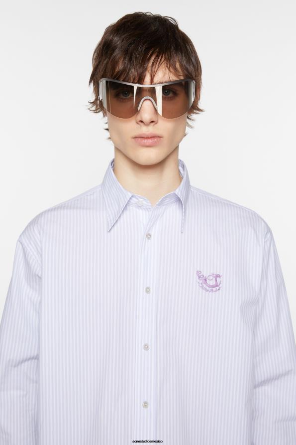 Acne Studios vestir lila/blanco 0T4HT1117 abotonar la camisa